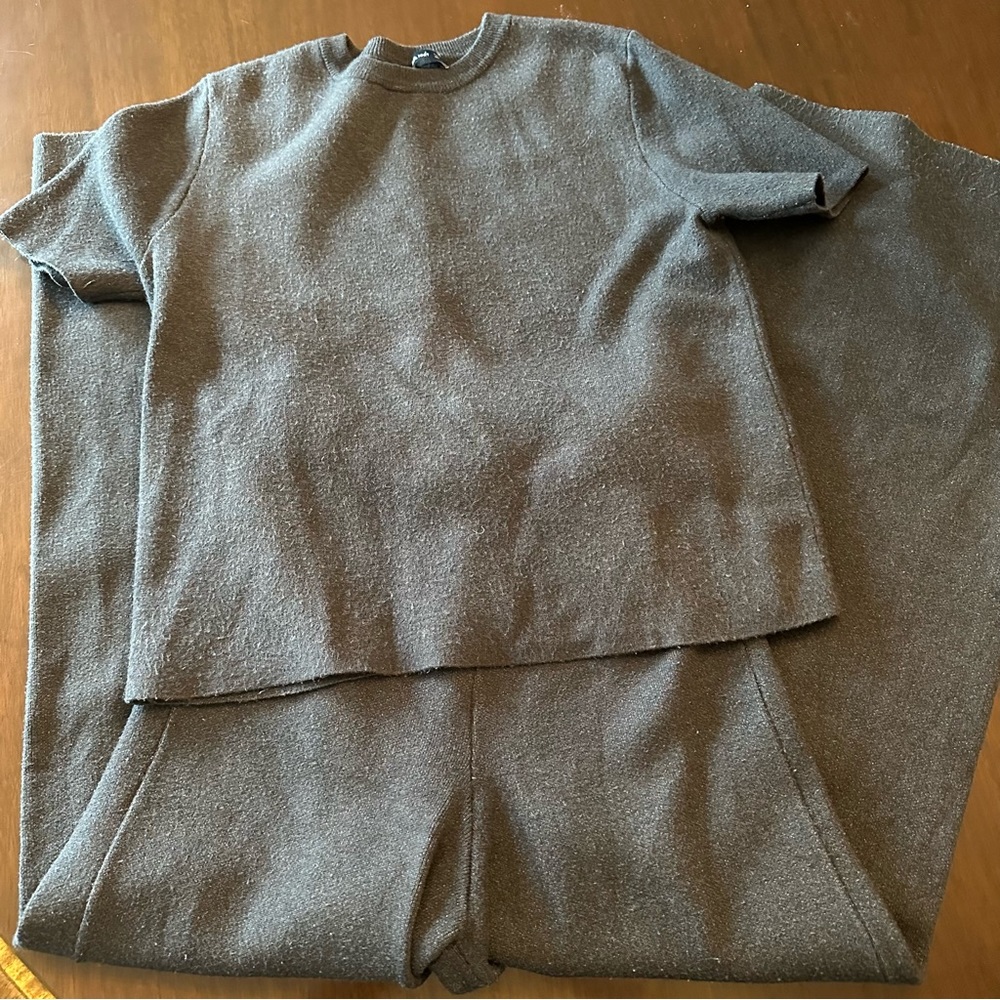 Charcoal gray Zara knit pant set - S